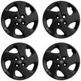 4x Calota Mobi Argo Palio Aro 14 Preto Logo Aluminio 298cb