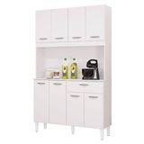 Cozinha Kit Cassia 8 Portas Branco - Poquema