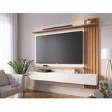 Painel Para Tv Home Suspenso Ambiente Juriti 1.8 Off White Matte Freijó - Colibri