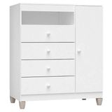 Cômoda Infantil Ternura Baby Com Porta Branco Brilho - Incorplac