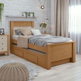 Cama Solteiro Ambiente Athenas Com Auxiliar Amêndoa Clean Off White Flex - Lopas