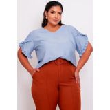 Blusa Feminina Plus Size Com Detalhe Em Babados