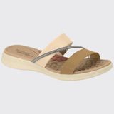 Tamanco Feminino Slide Flatform Conforto Stress Modare 7174.115.28034 - Creme/tan/cristal - 39