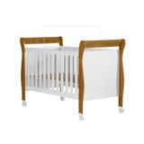 Berço Mini Cama Com Colchão Slim Tigus Baby Branco E Madeirado Ypê