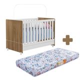 Berço Com Colchão Baby Luxo Celiflex 130 X 70 Cm Nature Branco Encanto Peternella