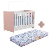 Berço Com Colchão Baby Luxo Celiflex 130 X 70 Cm Rose Encanto Peternella