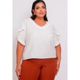 Blusa Feminina Plus Size Com Detalhe Em Babados