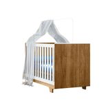 Berço Mini Cama Com Colchão Life Tigus Baby Branco E Madeirado Ypê