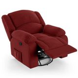 Poltrona Do Papai Reclinável Pietra Glider Giratória Fh9 Veludo Vermelho - Mpozenato