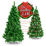 Árvore De Natal Pompom Nevada 2.10 577 Galho Coleção  Full