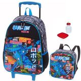 Kit Mochila Escolar Hero Infantil Rodinhas G Com Lancheira