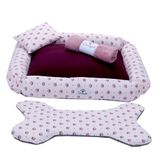 Kit Cama Pet Cachorro Ou Gato Realeza Rosa Tam: G 04 Pecas