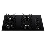 Fogão De Mesa Cooktop Tron 4 Bocas Vidro Preto