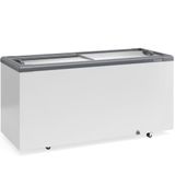 Freezer Plano Vidro Reto Deslizante Com Led Ghd500l Gelopar Expositor 500 Litros Cinza 110v