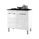 Balcão Para Cooktop Catarina 5 Bocas Branco Brilho - Ajl