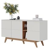 Aparador Buffet Noronha Off White Matte Freijó - Colibri