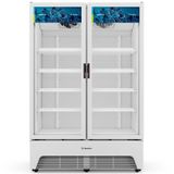 Expositor De Bebidas Porta Dupla Vbm3al Metalfrio Expositor 1257 Litros Branco 220v