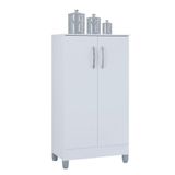 Armário Multiuso 2 Portas Pequeno Branco Brilho - Poquema