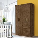 Guarda Roupa De Bebê 4 Portas 4 Gavetas Castanho Wood Seth Shop Jm