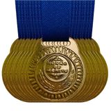 Conjunto Medalhas 60 Unidades Honra Mérito 3.5cm Promoção Ouro