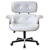 Cadeira Charles Eames Executiva Em Tecido Sintético Branco