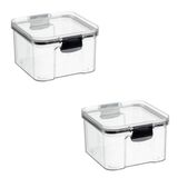 Kit 2 Potes Herméticos Organizadores De Alimentos 500 Ml