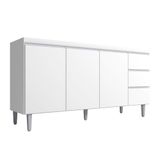 Balcão Para Pia Andréia 150 Cm 3 Portas Branco Ajl