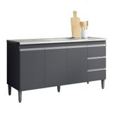 Balcão Para Pia Andréia 150 Cm 3 Portas Cinza Ajl