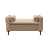 Recamier Bau Rico 140x Suede Bege - Majú Decor