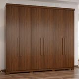 Guarda Roupa De Casal 100% Mdf Shop Jm 6 Portas Com 6 Gavetas Internas Jacaranda