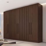 Guarda-roupa Solteiro Oxford 6 Portas 4 Gavetas Ripado 100% Mdf Ipe Marrom