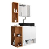 Gabinete Banheiro Star Cuba Dalla Preta Tor Dl08 E Valv Abs Branco/naturale Branco/naturale