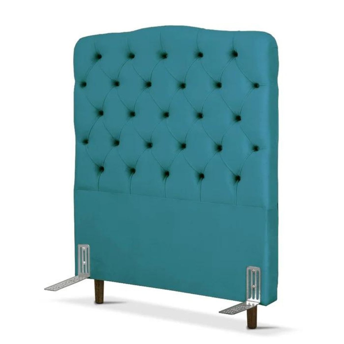 Cabeceira De Cama Box Solteiro 110 Cm Dunas Larhome Suede Veludo Azul