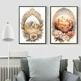 Kit 2 Quadros Decorativos Artes Muçulmanas 45x34cm - Vidro