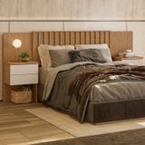 Cabeceira Extensiva Para Cama Casal/queen/king Olinda Jatoba / Fendi Metallic