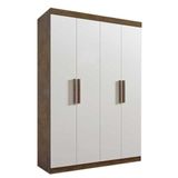 Guarda Roupa Solteiro 4 Portas 3 Gravetas Colibri 100% Mdf D&#39;doro Ypê Off