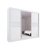 Guarda Roupa Casal Com Espelho 3 Portas 6 Gavetas 100% Mdf Los Angeles Ripado D Doro Móveis -branco