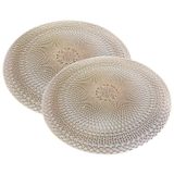 Jogo Americano 2 Peças Mesa Posta Mesa Redondo Linha Luxo Tamanho Grande Modelo Lotus Em Pvc