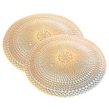 Jogo Americano 2 Peças Mesa Posta Mesa Redondo Linha Luxo Tamanho Grande Modelo Lotus Em Pvc