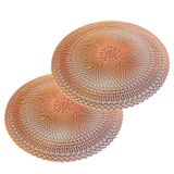 Jogo Americano 2 Peças Mesa Posta Mesa Redondo Linha Luxo Tamanho Grande Modelo Lotus Em Pvc