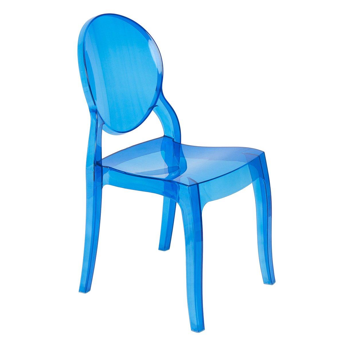 Cadeira Elizabeth Ghost Transparente Azul Translúcido