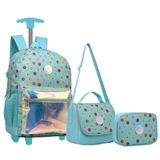 Kit Escolar Mochila Rodinhas Emoji Juvenil Meninas Grande