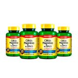 Kit 4 Cálcio Magnésio Zinco Vitamina D Maxinutri 60 Capsulas