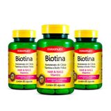 Kit 03 Biotina Cabelo Unhas Vitaminas Maxinutri 60 Capsulas