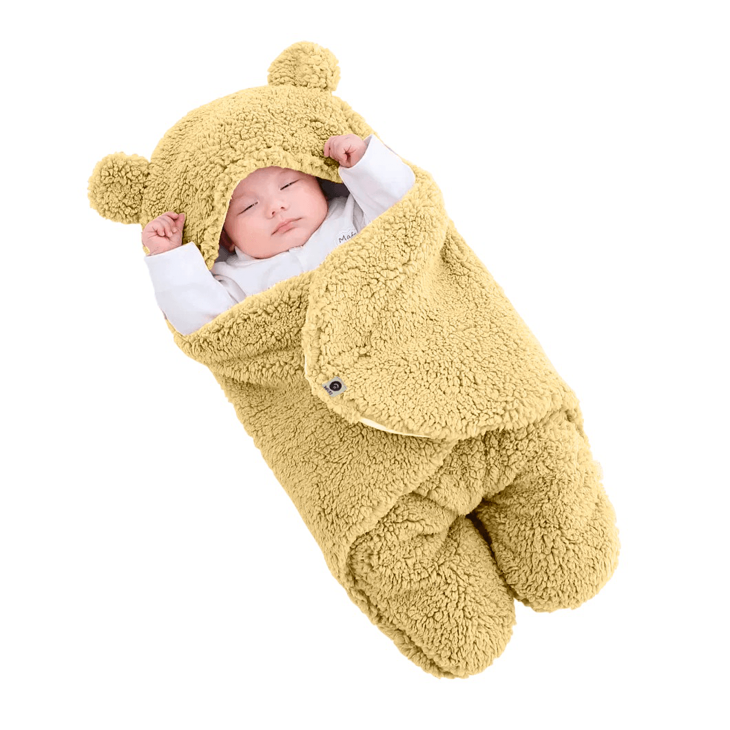 Saco De Dormir Ursinho Amarelo Ninho De Bebê Para Frio P