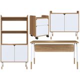 Conjunto Escritorio Home Office 4 Peças 279x88x98x96x97 Branco Hanover Artesano Hanover Branco