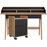 Conjunto Escritório Home Office 2 Peças 27999x27998 Nero Hanover Artesano Hanover Nero