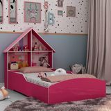 Cama Casinha Montessori Solteiro Pink Ploc Gelius