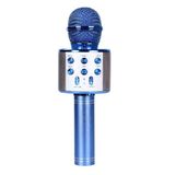 Microfone Karaoke Sem Fio Bluetooh Infantil Minimen Azul