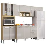 Cozinha Com Balcao Sem Tampo 244 Cm 506x08 Damasco Off White Poqq Damasco Off White